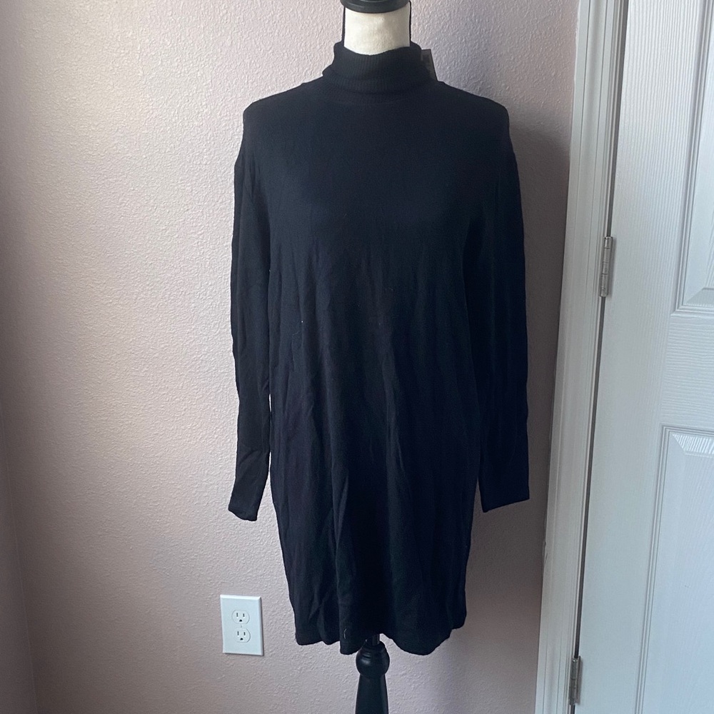 NWT Zara Black Long Sleeve Turtle Neck Dress
